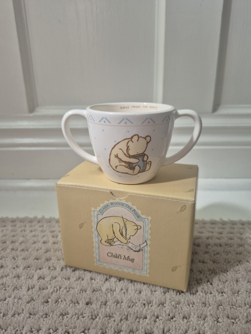 Vintage Disney's Winnie The Pooh Charpénte Child's Ceramic Cup Mug With Box